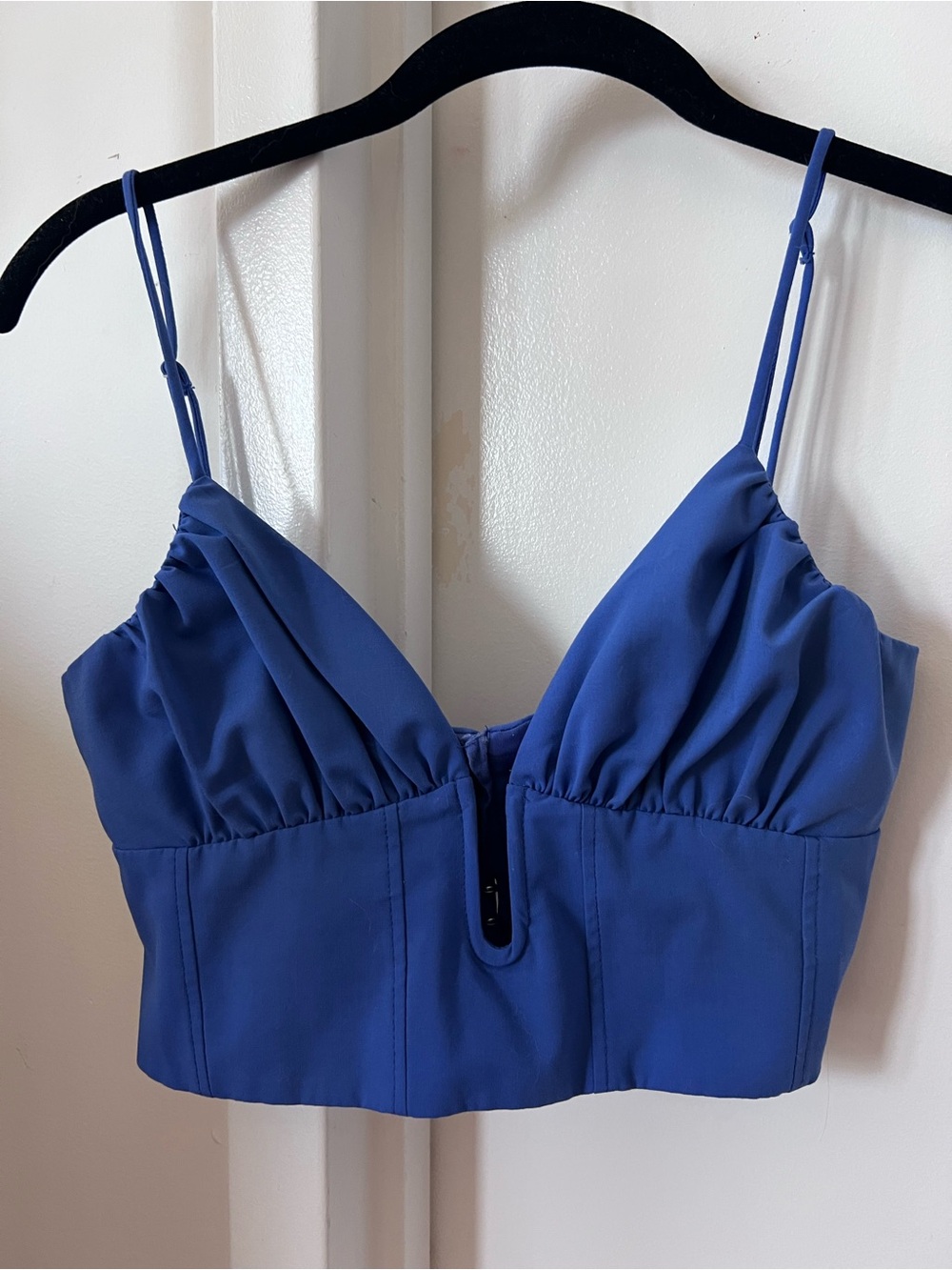 Cobalt Blue Spaghetti Strap Cropped Bustier